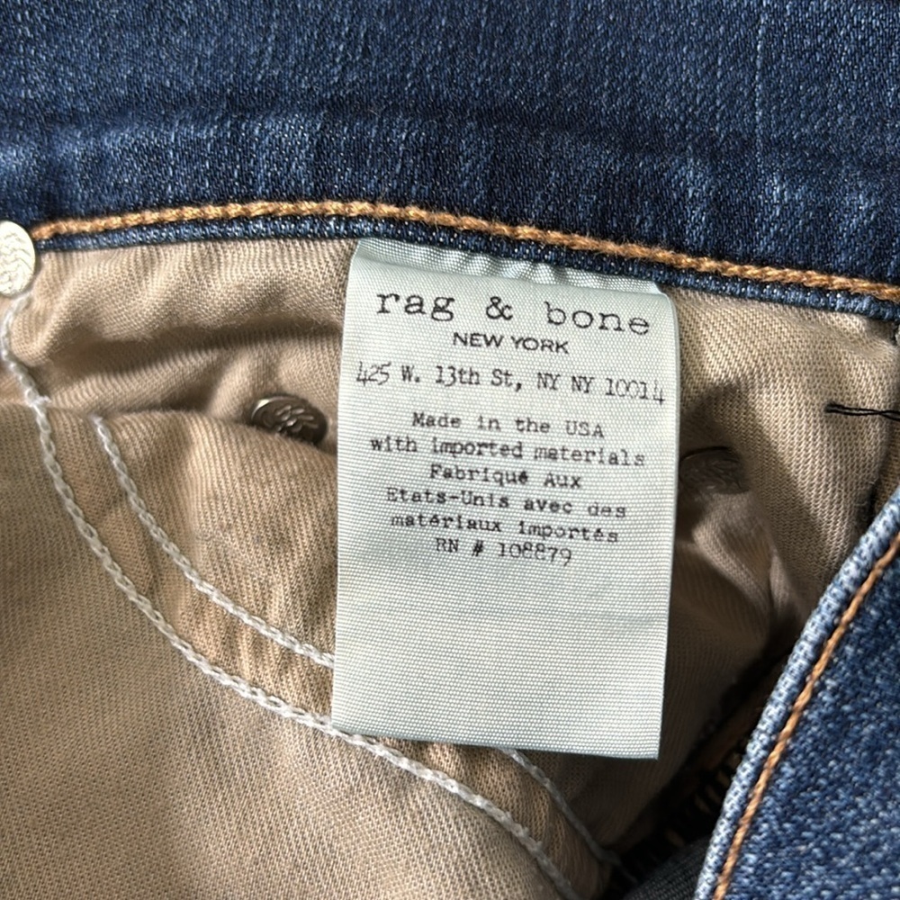 RAG & BONE Blue Capris Raw Hem Jeans Size 29 - Picture 9 of 9